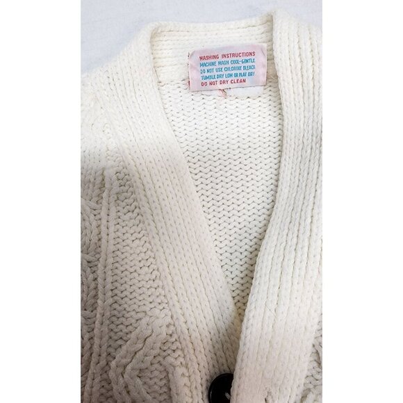 Vintage Boys Cable Knit Cardigan Sweater Li'L BOY'S Size 7 - Picture 8 of 16